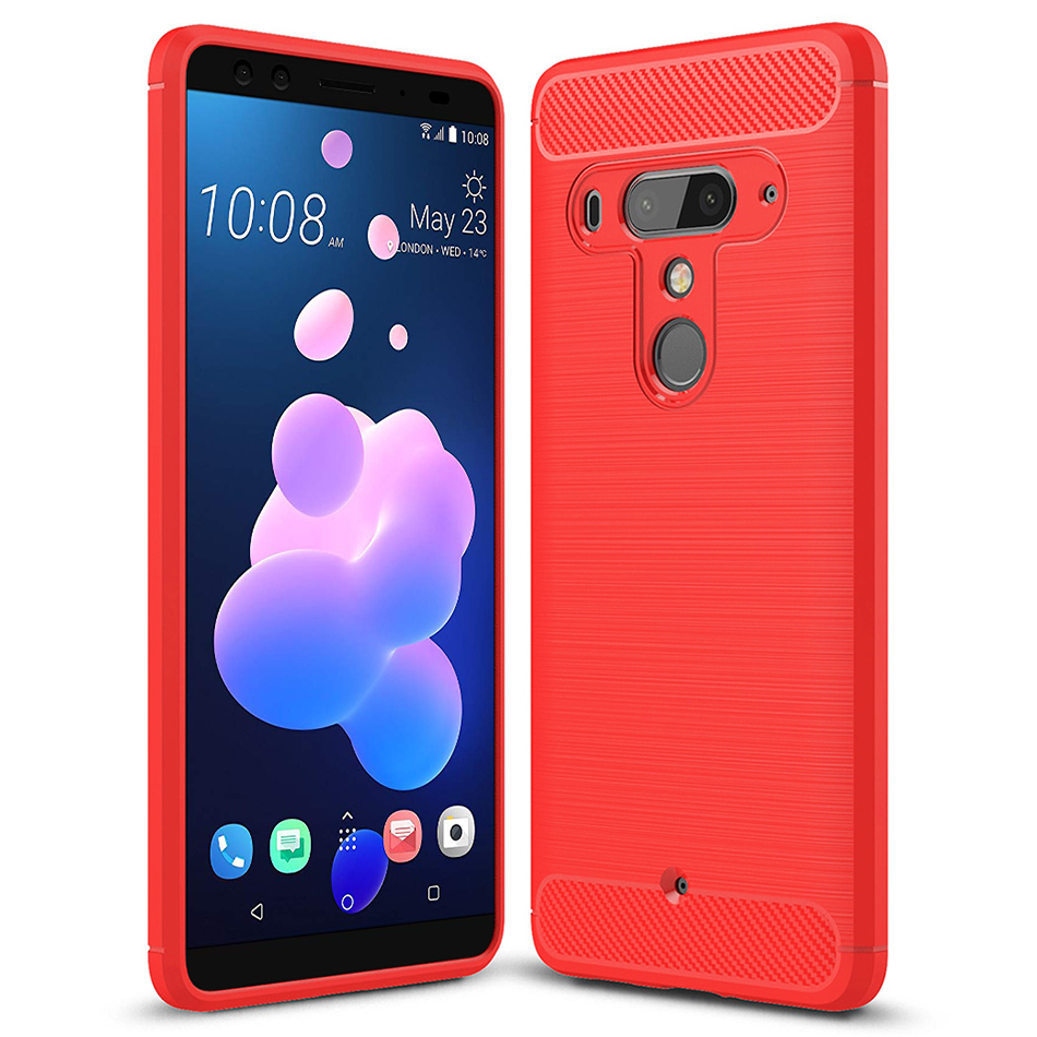 Flexi Slim Carbon Fibre Case for HTC U12+ (Brushed Red)